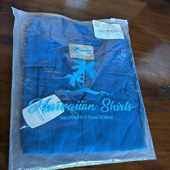 Hawaiian shirts Vacation is a state of minds navy blue XL size NWT - Picture 1 of 5